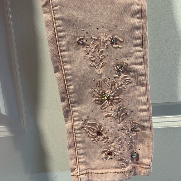 Boston Proper Light Pink Embroidered Cropped Jeans - Picture 4 of 5